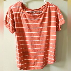 Maurices Tee, Orange and white, Size S